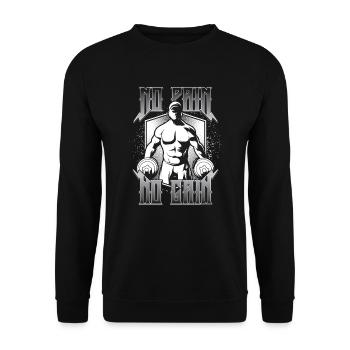 Gym No Pain No Gain - Unisex Pullover - Schwarz - Vorne - Alina (178cm) & Michal (187cm)