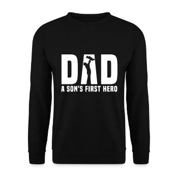 Father and Son - Unisex Sweatshirt - black - Front - Alina (178cm) & Michal (187cm)