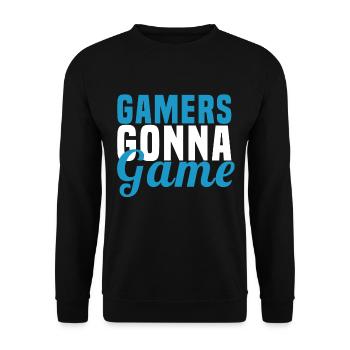 Spieler werden spielen - Unisex Pullover - Schwarz - Vorne - Alina (178cm) & Michal (187cm)