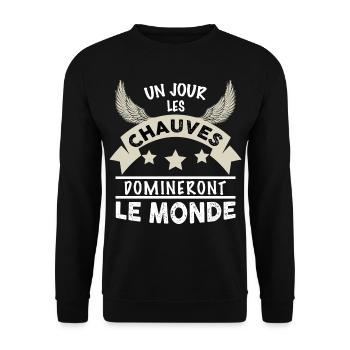 Les chauves le monde - Sweat-shirt Unisexe - noir - Devant - Alina (178cm) & Michal (187cm)