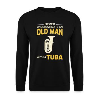 Tuba Marching Band Joueur Papa Grand-père Fête des pères - Sweat-shirt Unisexe - noir - Devant - Alina (178cm) & Michal (187cm)