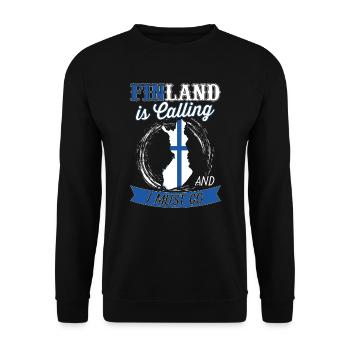 La Finlande appelle et je dois y aller - Sweat-shirt Unisexe - noir - Devant - Alina (178cm) & Michal (187cm)