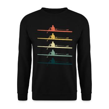 Crew Rowing Row Team Boat Oar Rower Retro - Unisex Sweatshirt - black - Front - Alina (178cm) & Michal (187cm)