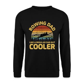 Rowing Dad Crew Row Team Boat Oar Rower Funny Gift - Unisex Sweatshirt - black - Front - Alina (178cm) & Michal (187cm)