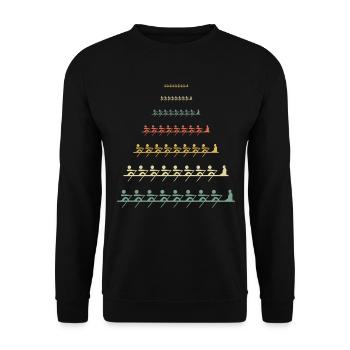 Crew Rowing Row Racing Boat Oar Rower Retro Gift - Unisex Sweatshirt - black - Front - Alina (178cm) & Michal (187cm)