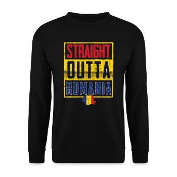 Romania - Unisex Sweatshirt - black - Front - Alina (178cm) & Michal (187cm)