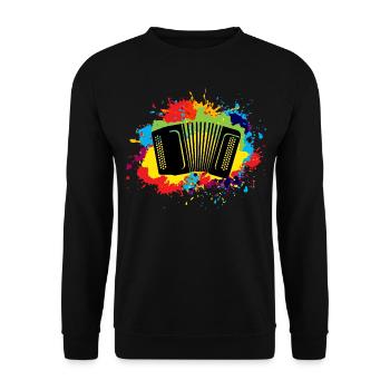 Akkordeon Polka Music Musical Aquarell Geschenk - Unisex Pullover - Schwarz - Vorne - Alina (178cm) & Michal (187cm)