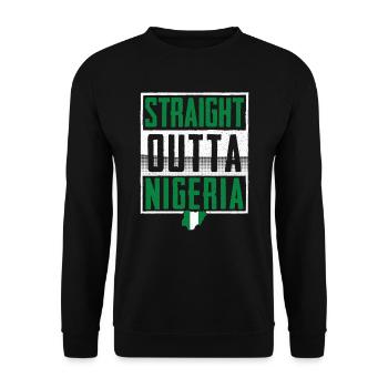 Straight Outta Nigeria - Sweat-shirt Unisexe - noir - Devant - Alina (178cm) & Michal (187cm)