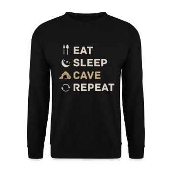 Caving Spelunking Cave Explorer Spelunker Gift - Unisex Sweatshirt - black - Front - Alina (178cm) & Michal (187cm)