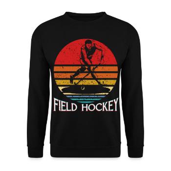 Rétro vintage hockey de hockey cadeau de hockey sur glace jeu - Sweat-shirt Unisexe - noir - Devant - Alina (178cm) & Michal (187cm)