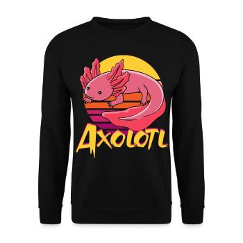 Vintage axolotl - Unisex Sweatshirt - black - Front - Alina (178cm) & Michal (187cm)