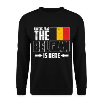 Ne vous inquiétez pas, le Belge est là - Sweat-shirt Unisexe - noir - Devant - Alina (178cm) & Michal (187cm)