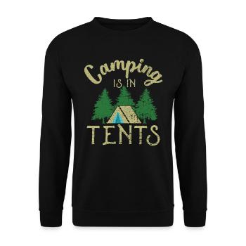 Le camping est sous les tentes - Sweat-shirt Unisexe - noir - Devant - Alina (178cm) & Michal (187cm)
