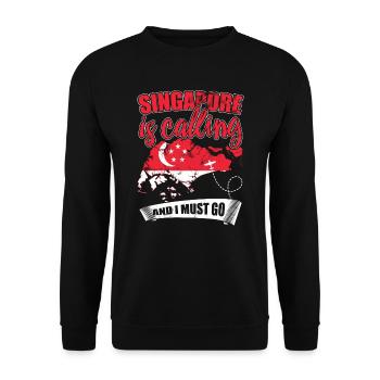 Singapore - Unisex Sweatshirt - black - Front - Alina (178cm) & Michal (187cm)