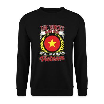 Die Stimmen In Meinem Kopf Vietnam - Unisex Pullover - Schwarz - Vorne - Alina (178cm) & Michal (187cm)