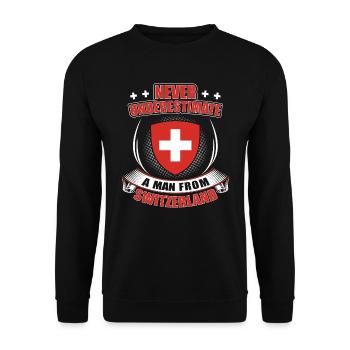 Switzerland - Unisex Sweatshirt - black - Front - Alina (178cm) & Michal (187cm)
