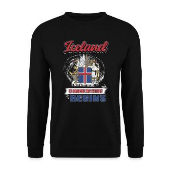 Iceland - Unisex Sweatshirt - black - Front - Alina (178cm) & Michal (187cm)