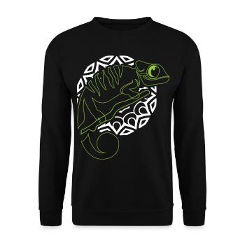 Iguana Iguana Lizard Reptile Reptiles Iguana - Unisex Sweatshirt - black - Front - Alina (178cm) & Michal (187cm)