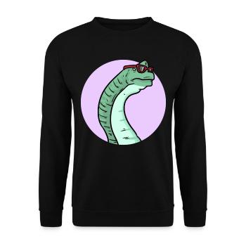 Dinosaurier Mit Sonnenbrille - Unisex Pullover - Schwarz - Vorne - Alina (178cm) & Michal (187cm)