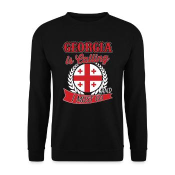 Georgia calls and I have to go - Unisex Sweatshirt - black - Front - Alina (178cm) & Michal (187cm)