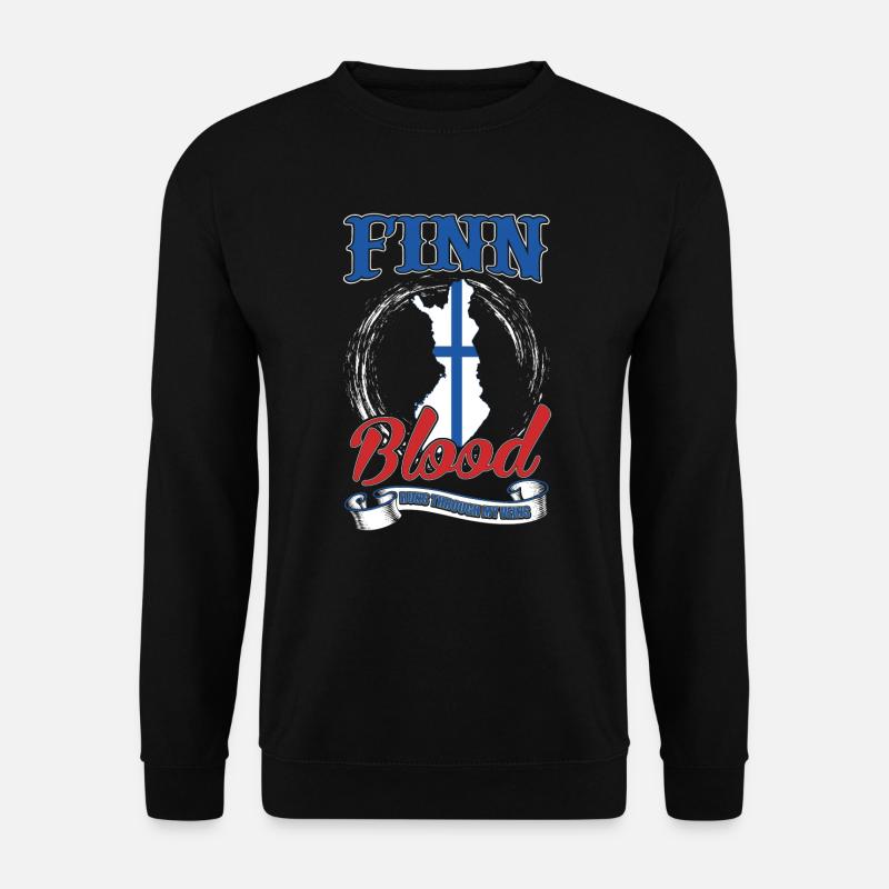 In meinen Venen fließt Finnen Blut - Unisex Pullover - Schwarz