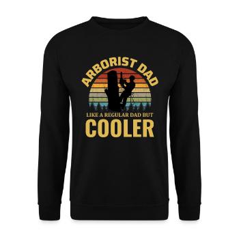 Arborist Papa Grimpeur d’arbre Escalade Vintage Retro - Sweat-shirt Unisexe - noir - Devant - Alina (178cm) & Michal (187cm)