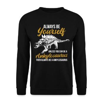 ankylosaurus - Unisex Sweatshirt - black - Front - Alina (178cm) & Michal (187cm)