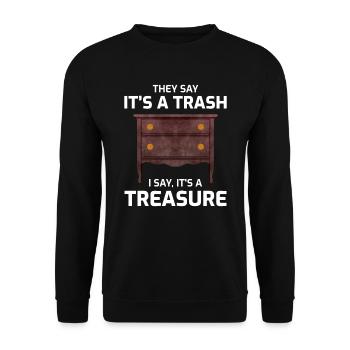 Antique Collector Furniture Chair Old School Funny - Sweat-shirt Unisexe - noir - Devant - Alina (178cm) & Michal (187cm)