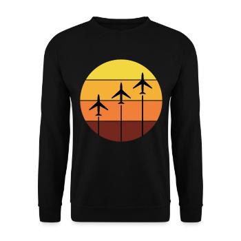 RC Modellflugzeuge Flugzeug Flugzeug Vintage Retro - Unisex Pullover - Schwarz - Vorne - Alina (178cm) & Michal (187cm)