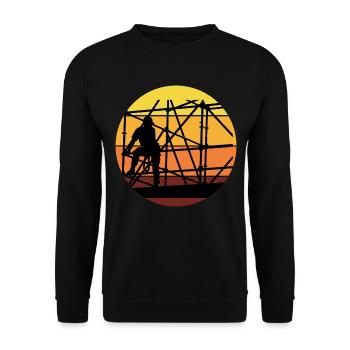 Échafaudage échafaudage Échafaudage Vintage Retro - Sweat-shirt Unisexe - noir - Devant - Alina (178cm) & Michal (187cm)