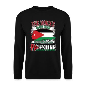 The voices in my head Palestine - Unisex Sweatshirt - black - Front - Alina (178cm) & Michal (187cm)
