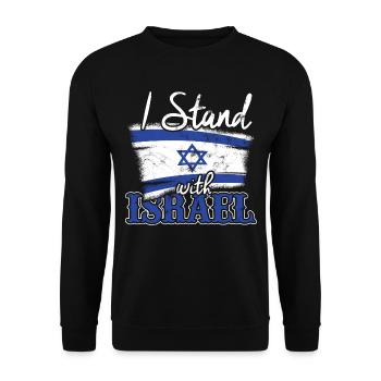 I stand with Israel! - Unisex Sweatshirt - black - Front - Alina (178cm) & Michal (187cm)