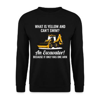 Excavator Backhoe Heavy Equipment Operator Funny - Unisex Sweatshirt - black - Front - Alina (178cm) & Michal (187cm)
