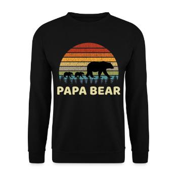 Vintage Retro Papa Papa Bär Papa Väter Tag Geschenk - Unisex Pullover - Schwarz - Vorne - Alina (178cm) & Michal (187cm)