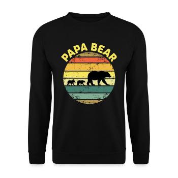 Vintage Retro Papa Papa Bär Papa Väter Tag Geschenk - Unisex Pullover - Schwarz - Vorne - Alina (178cm) & Michal (187cm)