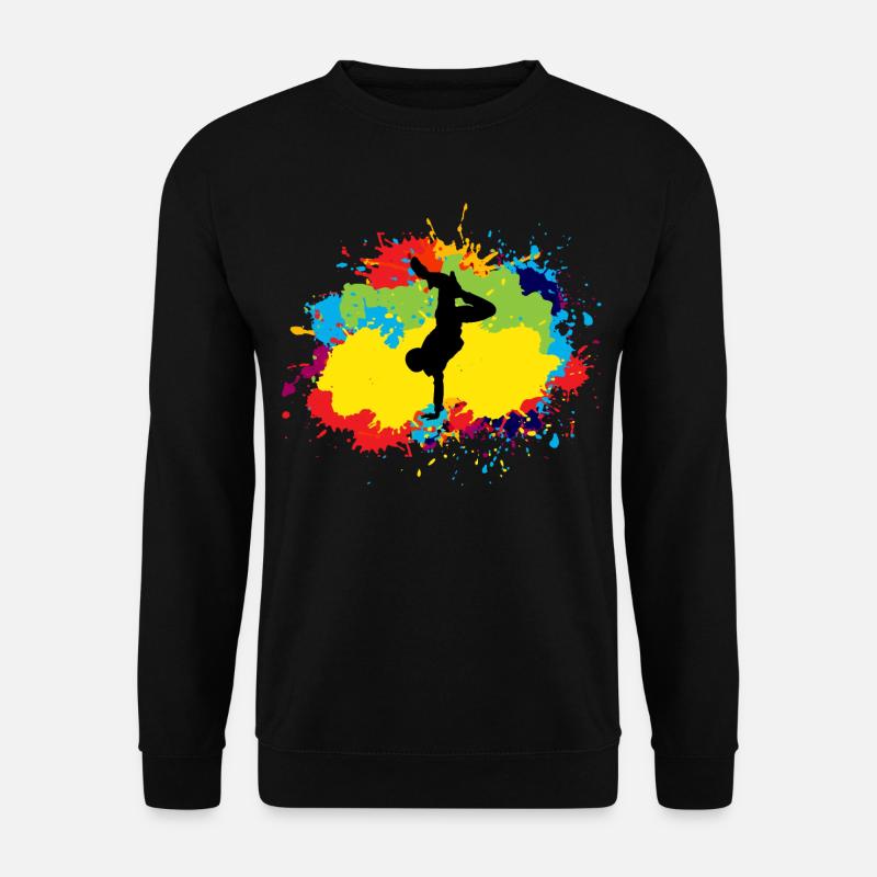 Breakdance Breakdancing Break-dancer Aquarelle - Sweat-shirt Unisexe - noir
