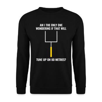 Amateur Ham Radio Operator American Football Funny - Unisex Sweatshirt - black - Front - Alina (178cm) & Michal (187cm)