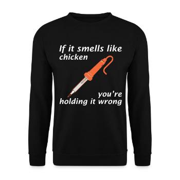 Amateur Schinken Radio Techniker Löten Elektriker - Unisex Pullover - Schwarz - Vorne - Alina (178cm) & Michal (187cm)