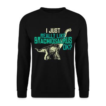 I Just Like Dinosaurs - Unisex Sweatshirt - black - Front - Alina (178cm) & Michal (187cm)