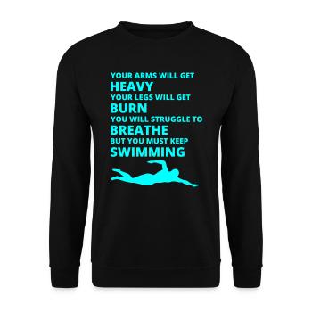 Équipe de natation Nageur Nageur Athlète drôle - Sweat-shirt Unisexe - noir - Devant - Alina (178cm) & Michal (187cm)