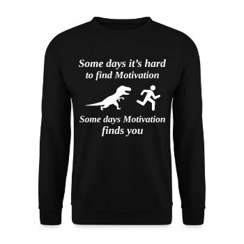 Lauflauf Läufer Marathon Dinosaurier T-Rex Lustig - Unisex Pullover - Schwarz - Vorne - Alina (178cm) & Michal (187cm)