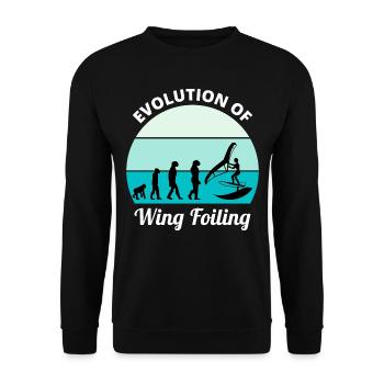 Wing Foiling Evolution Lustig - Unisex Pullover - Schwarz - Vorne - Alina (178cm) & Michal (187cm)