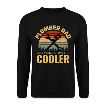 Plumber Plumbing Pipefitter Dad Vintage Retro - Unisex Sweatshirt - black - Front - Alina (178cm) & Michal (187cm)
