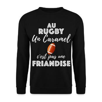 Rugby caramel humour rugbyman - Sweat-shirt Unisexe - noir - Devant - Alina (178cm) & Michal (187cm)