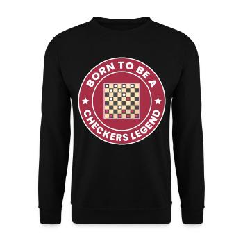 Checkers Draughts Strategy Board Games Funny - Unisex Sweatshirt - black - Front - Alina (178cm) & Michal (187cm)