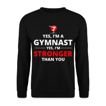 Gymnastik Turner Backflip Tumbling Akrobatik - Unisex Pullover - Schwarz - Vorne - Alina (178cm) & Michal (187cm)