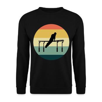 Artistic Gymnastics Parallel Bars Gymnast Vintage - Unisex Sweatshirt - black - Front - Alina (178cm) & Michal (187cm)