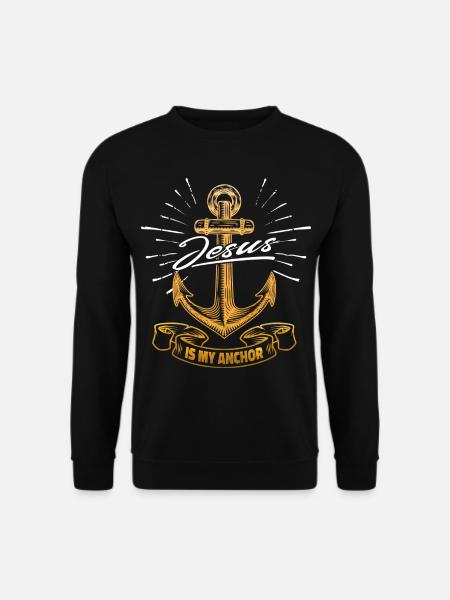 Jesus Christus ist mein Anker - christliches Motiv - Unisex Pullover - Schwarz