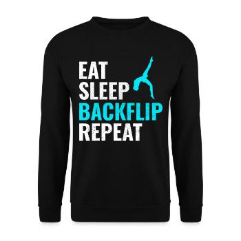 Gymnastik Turner Backflip Akrobatik Lustig - Unisex Pullover - Schwarz - Vorne - Alina (178cm) & Michal (187cm)