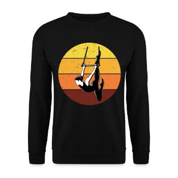 Static Trapeze Artist Circus Gymnastics Vintage - Unisex Sweatshirt - black - Front - Alina (178cm) & Michal (187cm)